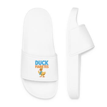 Duck Fiabetes Duck Diabetes Awareness Blue Ribbon - Claquettes Femme - blanc - Devant