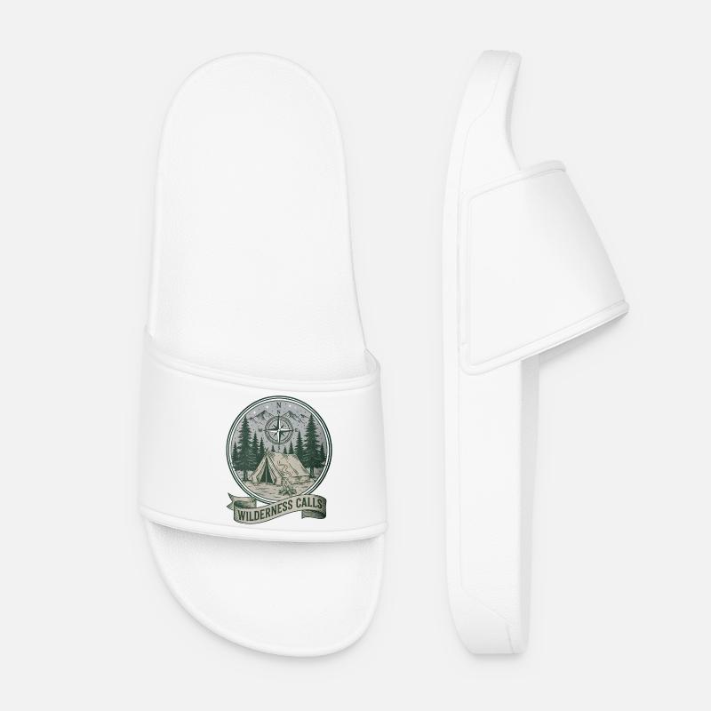 Wilderness Calls Compass Camp - Women’s Pool Sliders - white