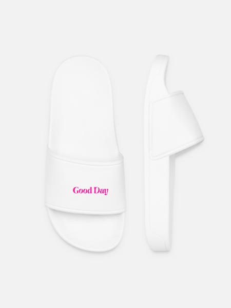 Bonne Journée Rose Retro - Claquettes Femme - blanc
