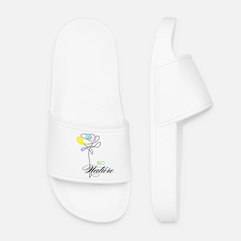 Fleurs colorées Bio Nature - Claquettes Femme - blanc