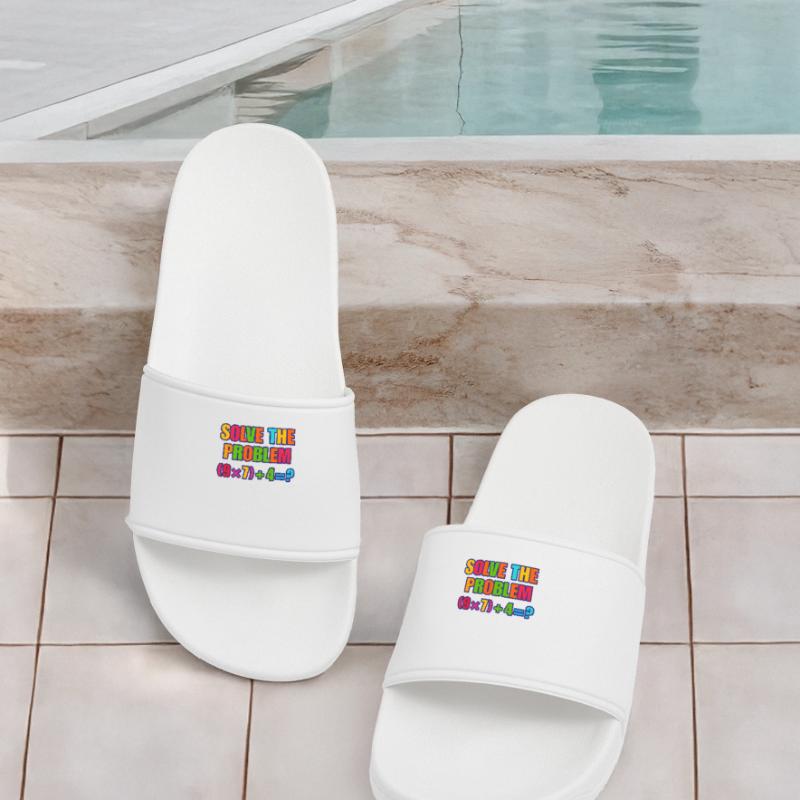 67 Meme, Solve the Problem Math Puzzle  Women’s Pool Sliders