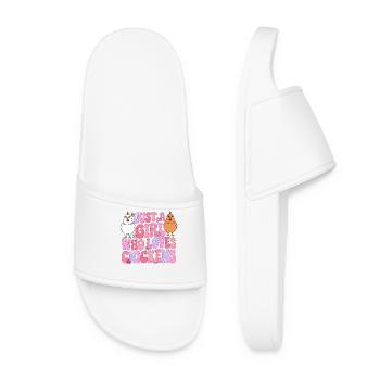 La fille aime les poulets - Claquettes Femme - blanc - Devant