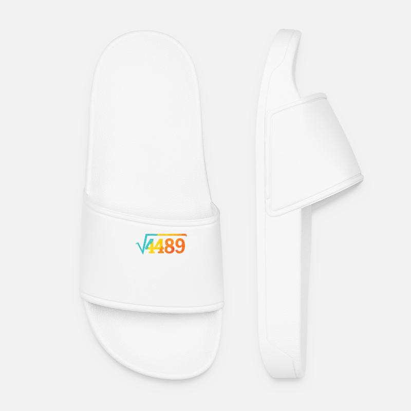 Funny Meme 67, Square Root 4489 - Women’s Pool Sliders - white