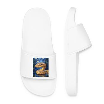 Snake Python Van Gogh Style Starry Night - Women’s Pool Sliders - white - Front