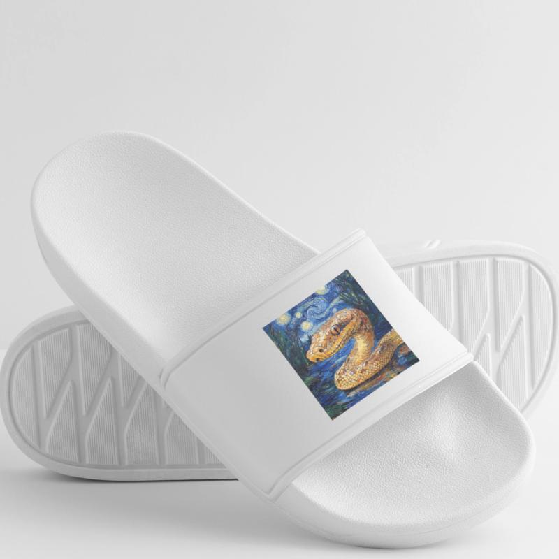 Serpent Python Style Van Gogh Nuit étoilée Claquettes Femme