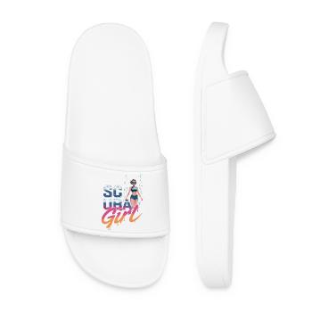 Scuba Girl Diver Design - Claquettes Femme - blanc - Devant