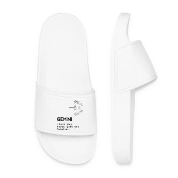 Funny Gemini Cartoon – Double Trouble - Women’s Pool Sliders - white - Front