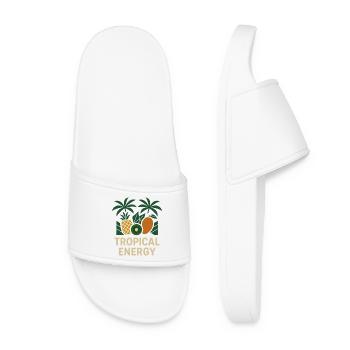 Tropical Energy – Sommerliches Frucht Design - Frauen Badelatschen - Weiß - Vorne