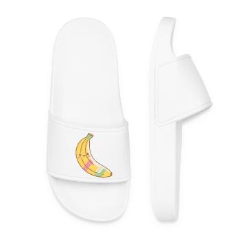 Kawaii Banane Pastell Lächeln - Frauen Badelatschen - Weiß - Vorne
