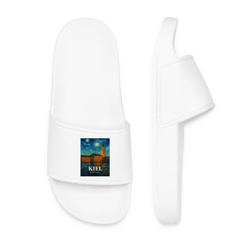 Kiel Night View Poster Kiel Germany - Women’s Pool Sliders - white - Front