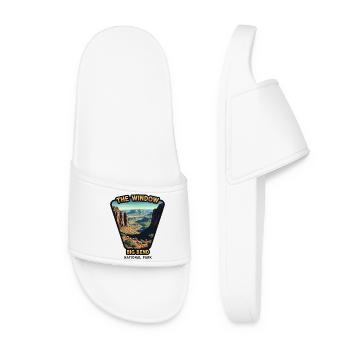 Big Bend National Park Window Landscape Mountains - Women’s Pool Sliders - white - Front