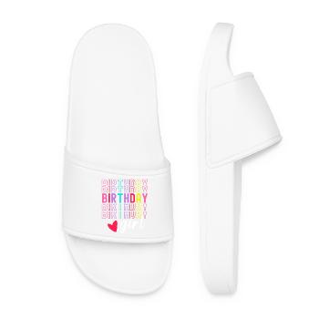Birthday Girl Birthday Girl Gift Heart - Women’s Pool Sliders - white - Front