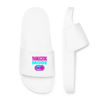 Thanksgiving Mode ON - Women’s Pool Sliders - white - Front