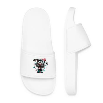 Christmas woofs with fairy lights - Women’s Pool Sliders - white - Front