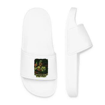 Certified Boilie Engineer for Fishing Enthusiasts - Women’s Pool Sliders - white - Front