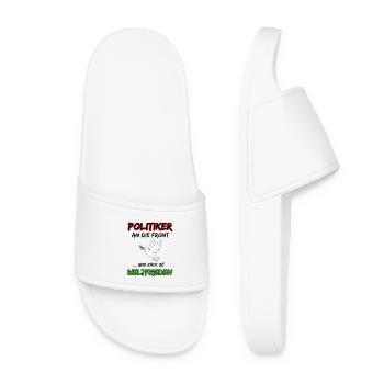 Politicians to the front and bang is world peace - Women’s Pool Sliders - white - Front