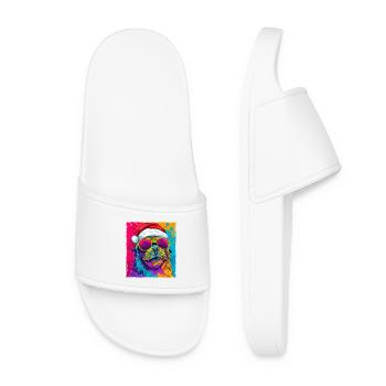 Seal Animal Christmas Portrait - Women’s Pool Sliders - white - Front