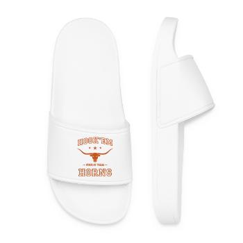 Hook'em Horns Texas Longhorns - Frauen Badelatschen - Weiß - Vorne