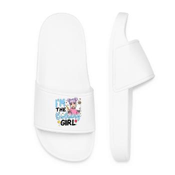 I'm The Birthday Girl - Frauen Badelatschen - Weiß - Vorne