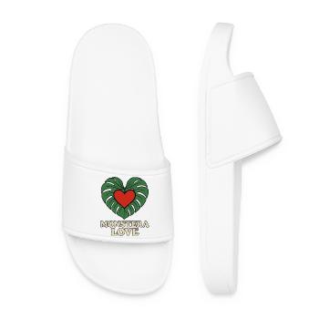Monstera Love - Claquettes Femme - blanc - Devant