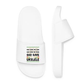 Ukulélé hawaïen que j’ai demandé - Claquettes Femme - blanc - Devant