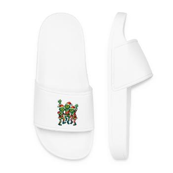 Zombies de Noël Rigolos en Bonnet de Santa - Claquettes Femme - blanc - Devant