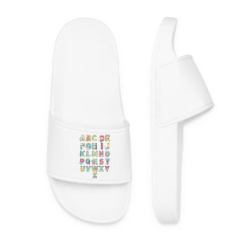 Alphabet Dinosaures Enfants Abécédaire Illustré - Claquettes Femme - blanc - Devant