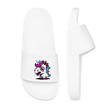 Licorne néon - Claquettes Femme - blanc - Devant