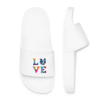Australian Shepherd Love Aussie Colorful Paint - Women’s Pool Sliders - white - Front
