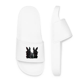 Ninja Dabbing, Lapin avec des katanas - Claquettes Femme - blanc - Devant