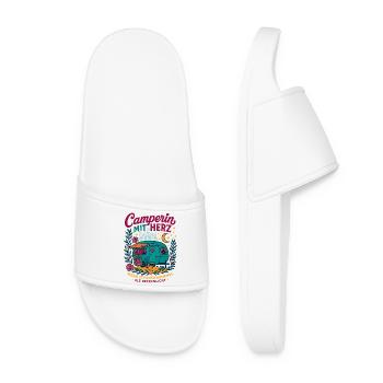 Camper with heart, caravan love nature - Women’s Pool Sliders - white - Front