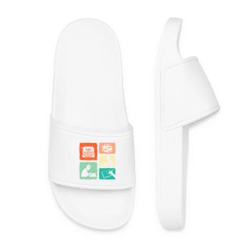 Writer Vintage Collage Writing Author Journalist - Women’s Pool Sliders - white - Front