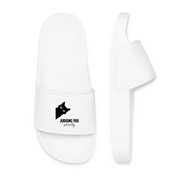 Judging You Silently Corner Cat Eyes - Women’s Pool Sliders - white - Front