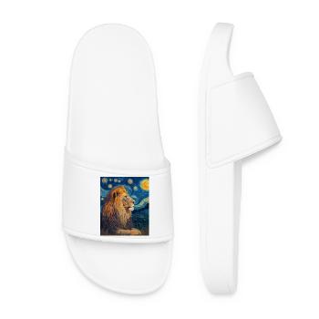 Lion Van Gogh - Women’s Pool Sliders - white - Front