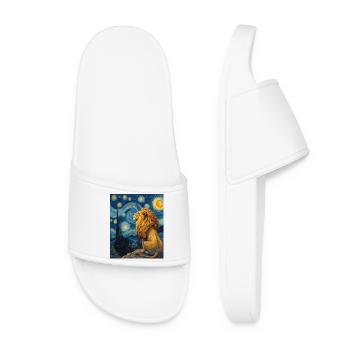 Lion Van Gogh - Women’s Pool Sliders - white - Front