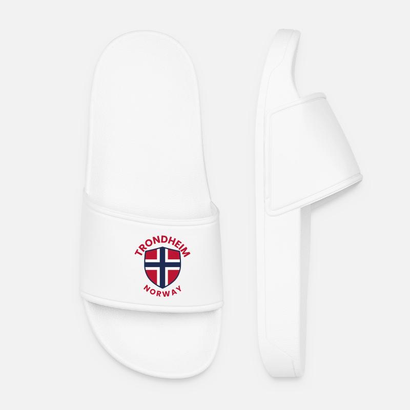 Trondheim-Norwegen-Schild - Frauen Badelatschen - Weiß