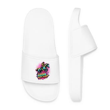 Neon Pop Jump – Riding Jumping Horse - Women’s Pool Sliders - white - Front