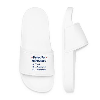 Will you marry me? Heart Challenge - Women’s Pool Sliders - white - Front