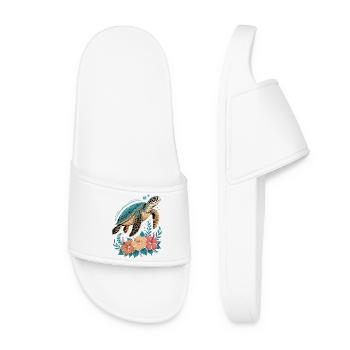 Meeresschildkröte Ozean Addict Design - Frauen Badelatschen - Weiß - Vorne