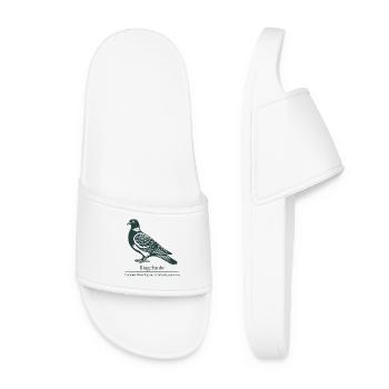 Silhouette du pigeon ramier | Ornithologie | Dessin - Claquettes Femme - blanc - Devant