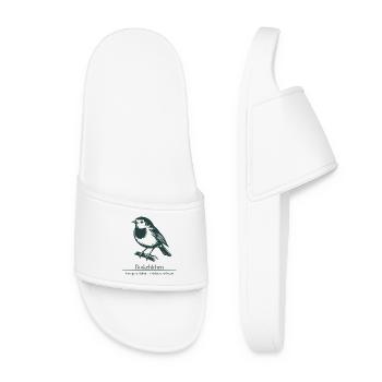 Silhouette de Robin | Ornithologie | Dessin - Claquettes Femme - blanc - Devant