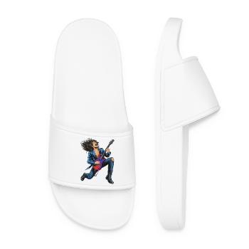 High-energy rock guitar performance - Women’s Pool Sliders - white - Front