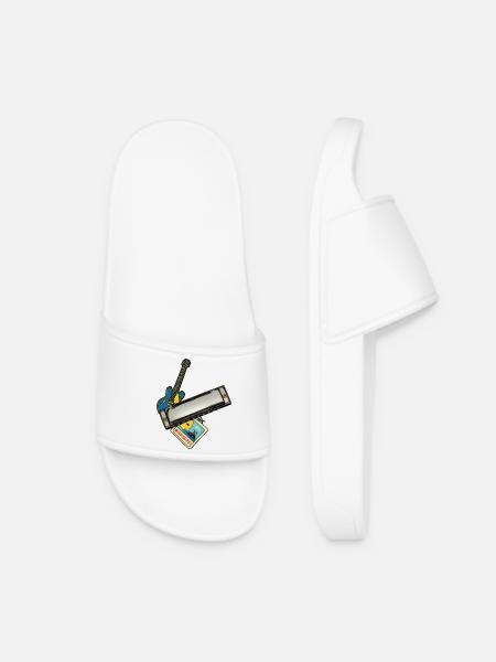 THE BLUES ROAD #1 - sound & vision - Women’s Pool Sliders - white