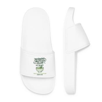 Morning Matcha Club Just Whisk It Green Sips - Women’s Pool Sliders - white - Front