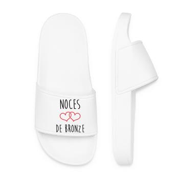 Bronze Wedding 22 Years of Love - Women’s Pool Sliders - white - Front