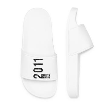 15 Years – Vintage 2011 Gift Idea - Women’s Pool Sliders - white - Front