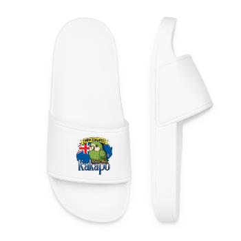 New Zealand Save The Kakapo Bird - Women’s Pool Sliders - white - Front