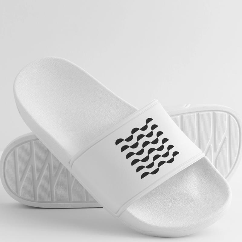 geometric wavy circles pattern design Women’s Pool Sliders