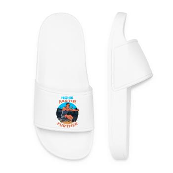 Long Jump: Higher, Faster, Further - Women’s Pool Sliders - white - Front
