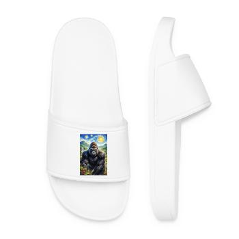 Gorille dans la jungle de la nuit étoilée - Claquettes Femme - blanc - Devant